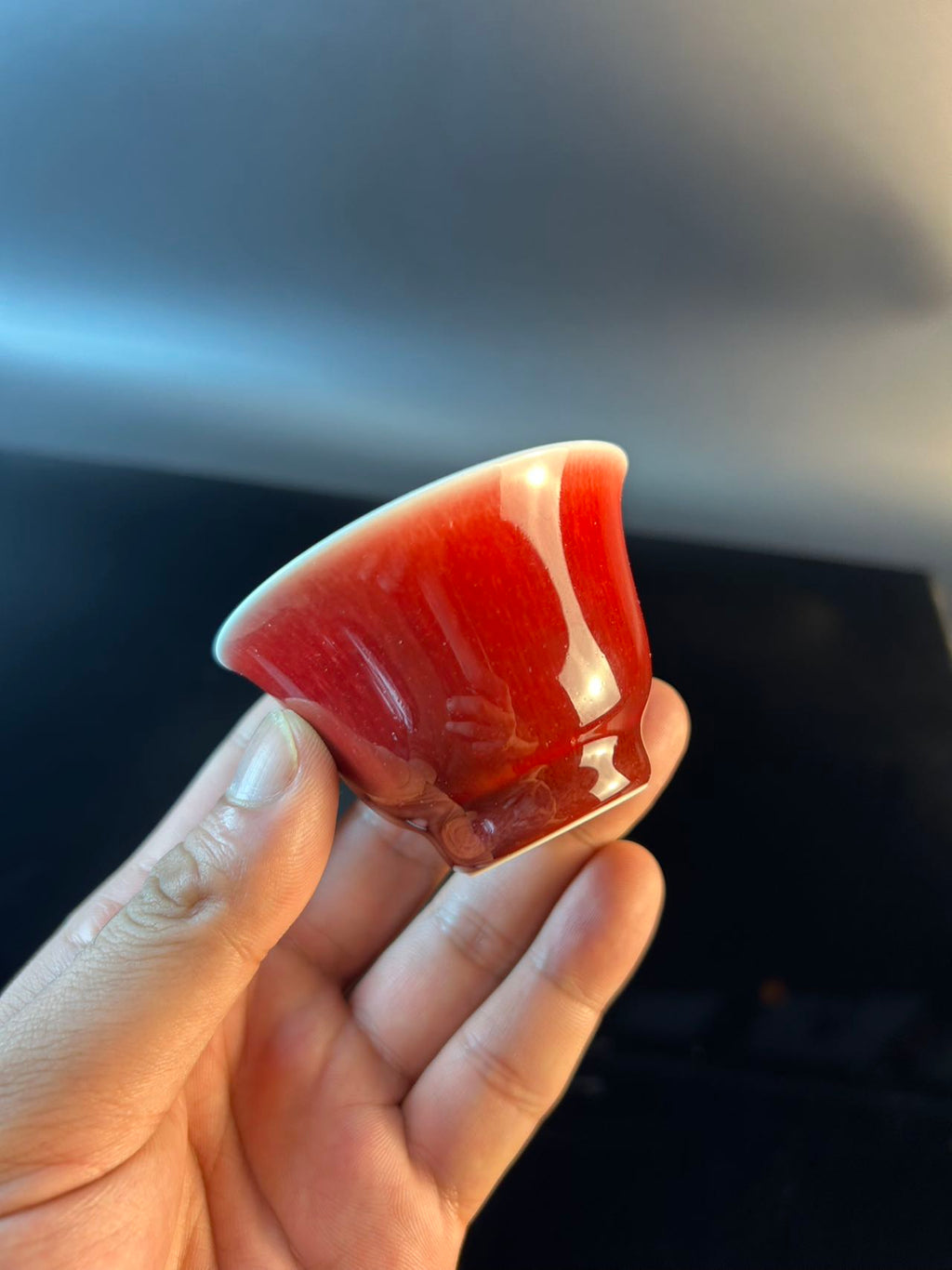 景德镇高温颜色釉郎红铃铛杯