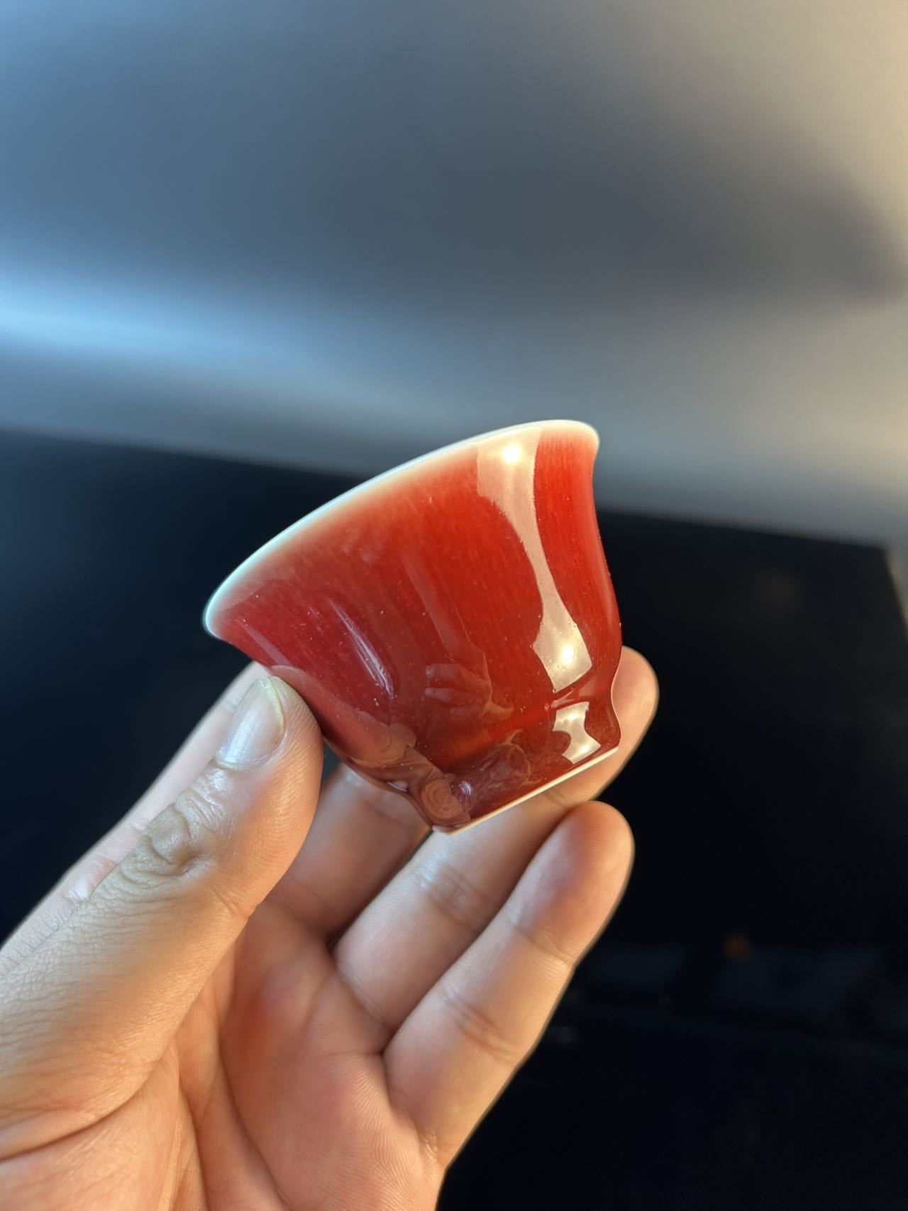 景德镇高温颜色釉郎红铃铛杯