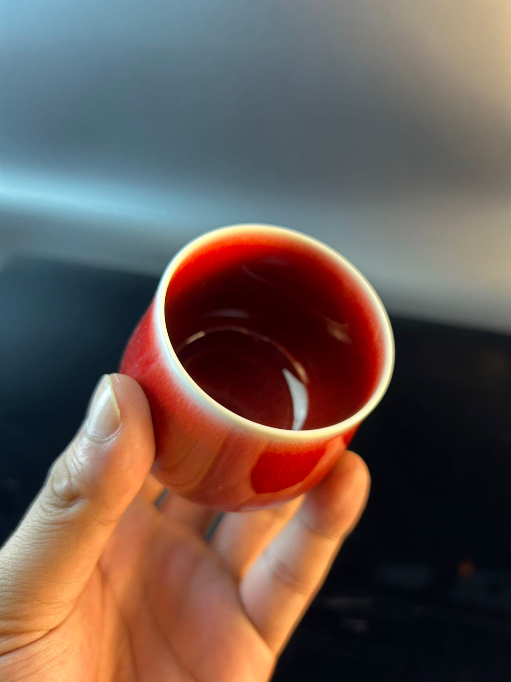 景德镇高温颜色釉郎红主人杯