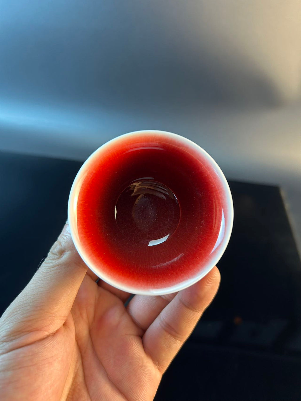 景德镇高温颜色釉郎红铃铛杯