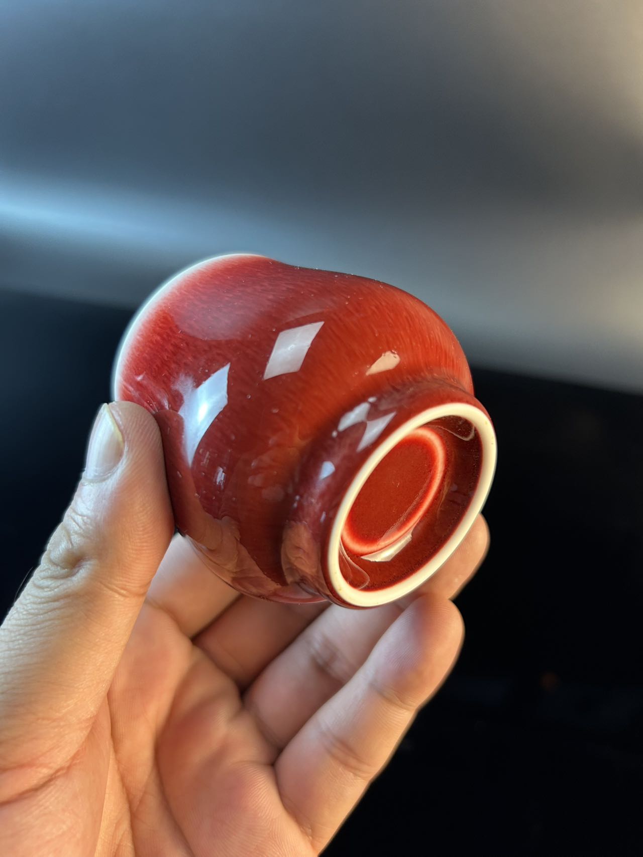 景德镇高温颜色釉郎红主人杯