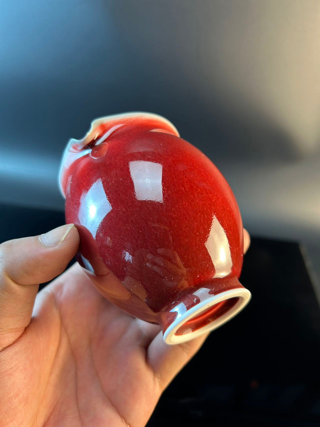 景德镇高温颜色釉郎红公道杯