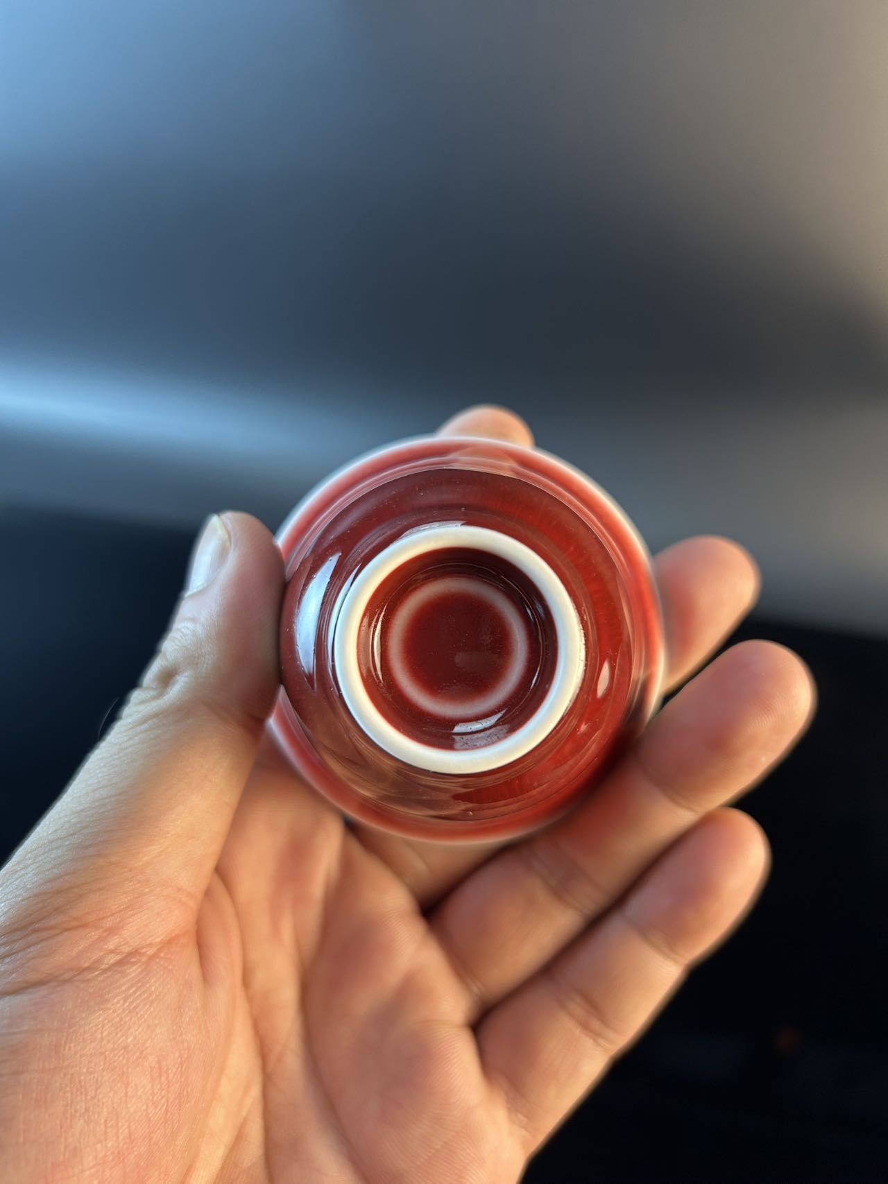 景德镇高温颜色釉郎红铃铛杯