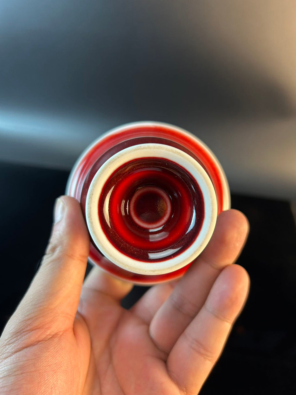 景德镇高温颜色釉郎红高足杯