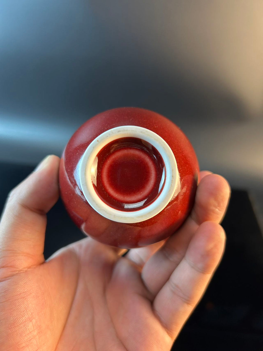 景德镇高温颜色釉郎红公道杯